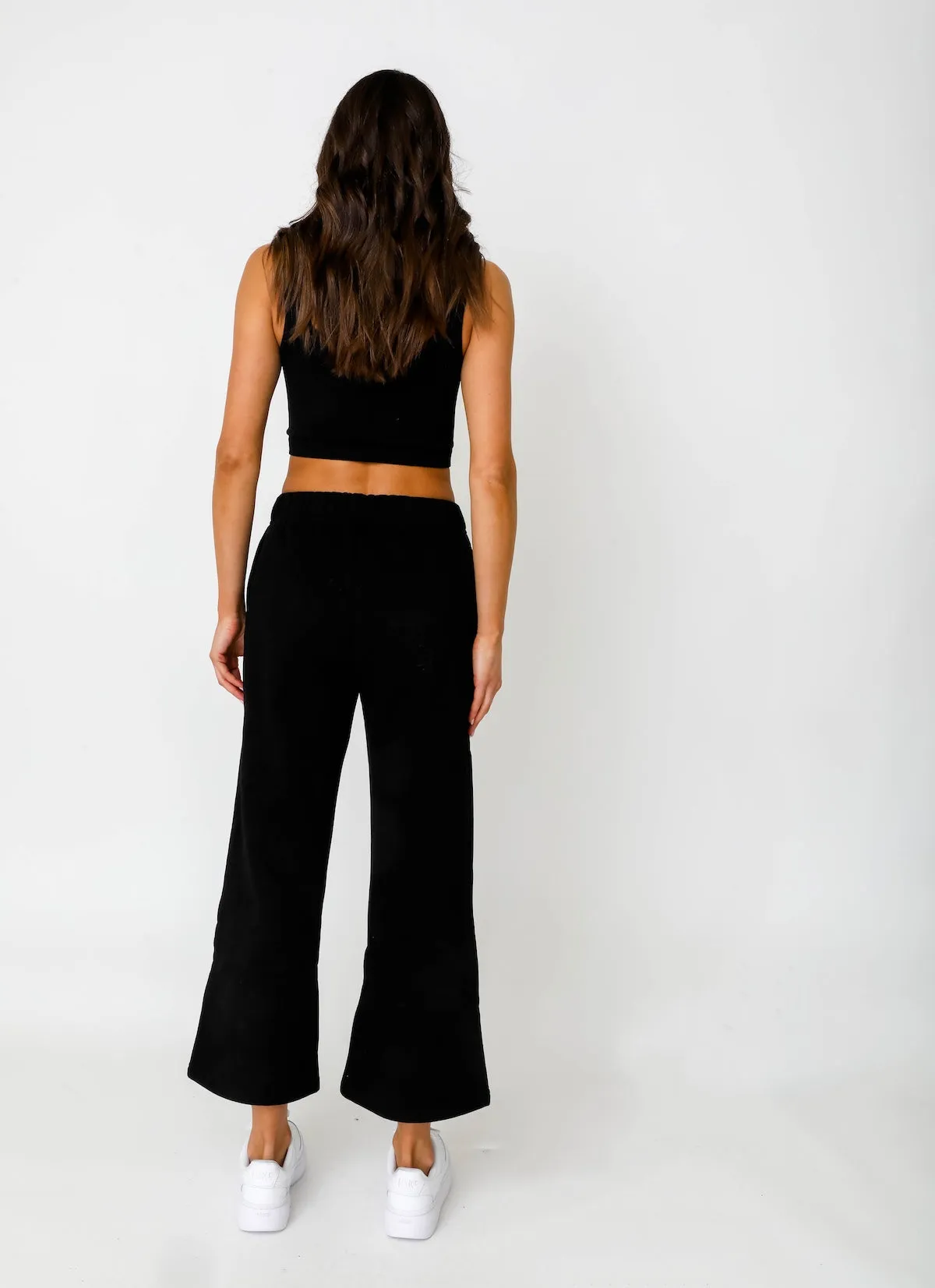 Wide Leg Sweatpants - Black