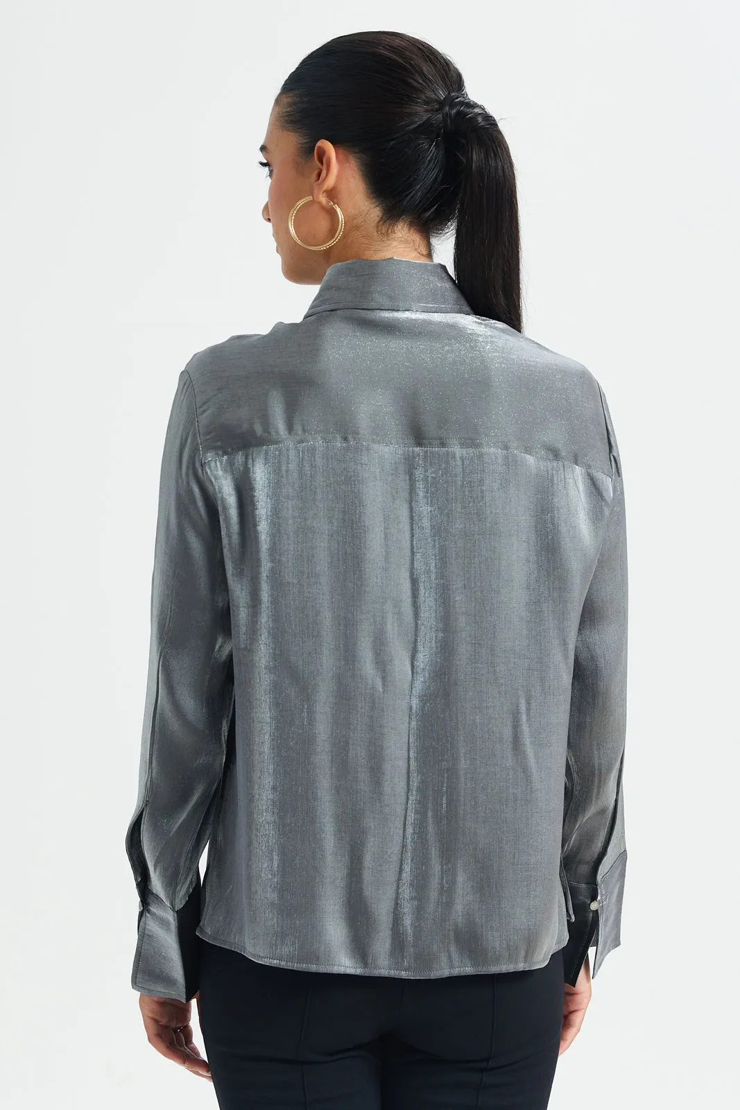 Women Silver Shimmer Blouse