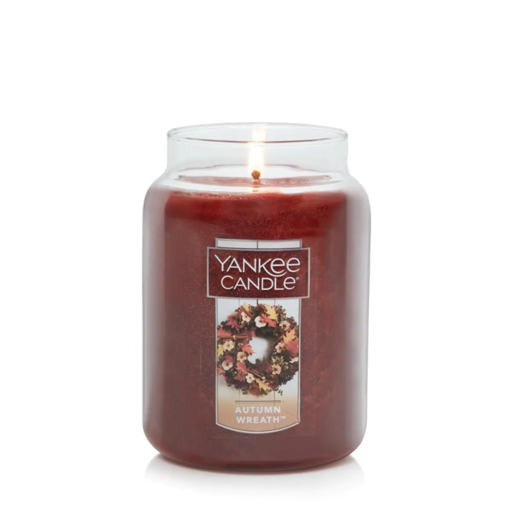 Yankee Candle Autumn Wreath Scented, Classic 22oz Large Jar Single Wick Aromatherapy Candle